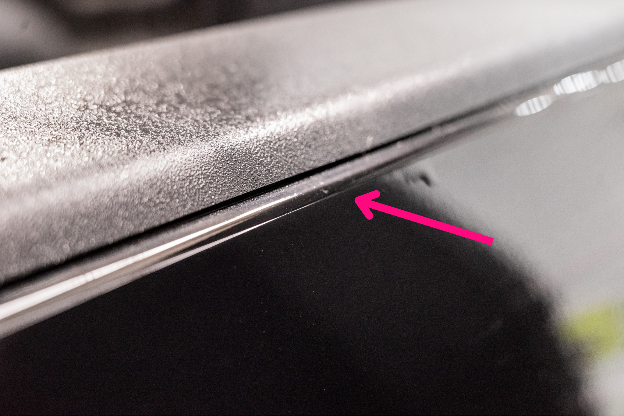 Close up displaying edge of BushWrapz DIY Paint Protection film kit on a RAM 2500
